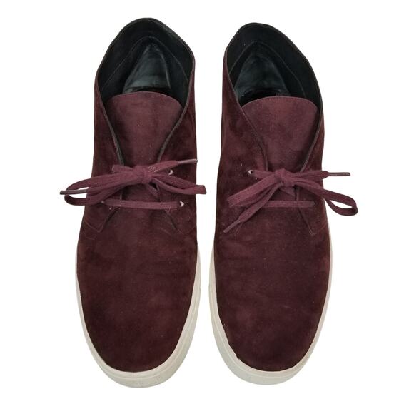 Vince Women's Burgundy Suede Leather Low Ankle Chukka Sneaker Size 9 - Picture 3 of 7